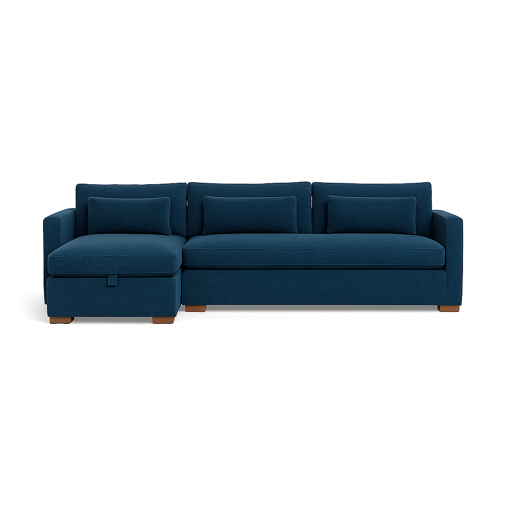 Charly 3-Seat Left Chaise Sectional with Storage Deep Seat