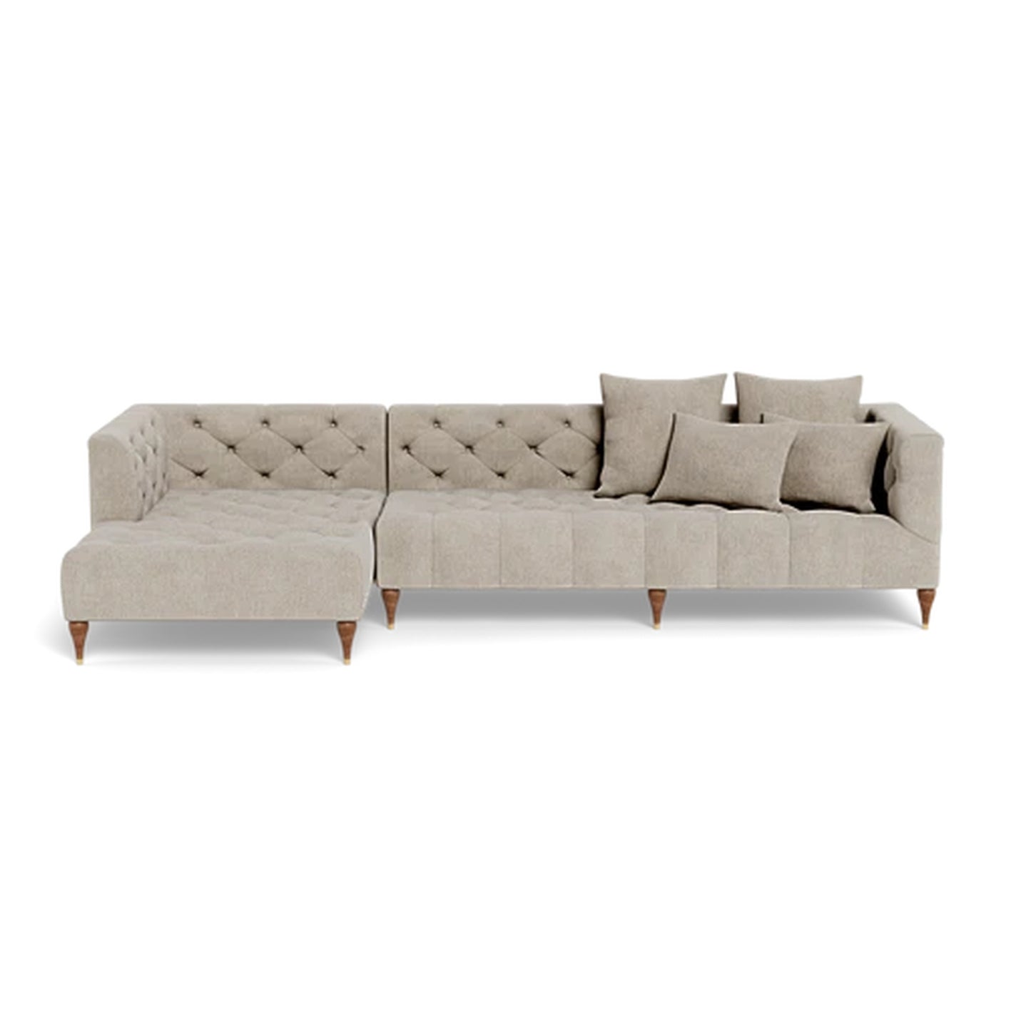 Ms. Chesterfield 3-Seat Left Chaise Sectional Deep Seat Standard Chaise