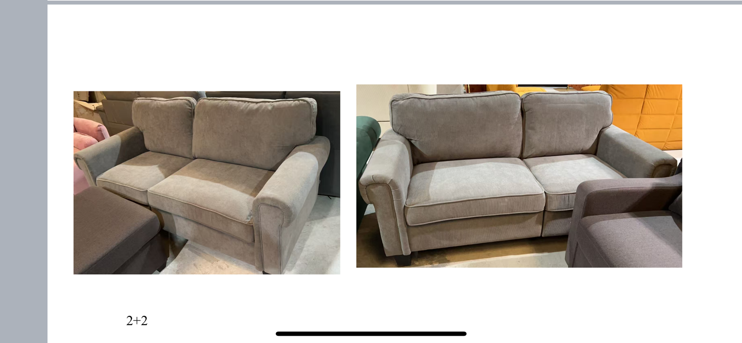2+2 SOFA SET VELVET LIGHT GREY MGF12506N