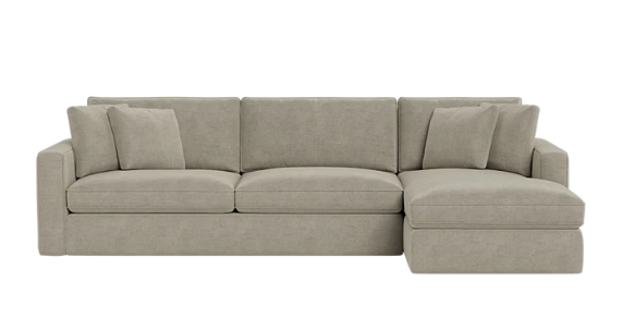 James 3-Seat Right Chaise Sectional Deep Seat