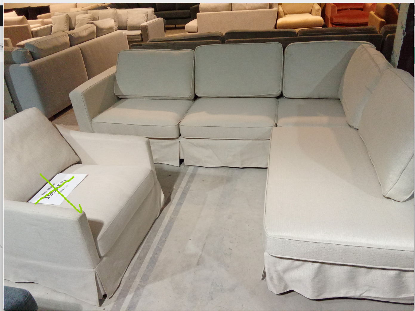 SET CORNER SOFA + SWIVEL 1 SEATER CREAMY WHITE MGF12523N