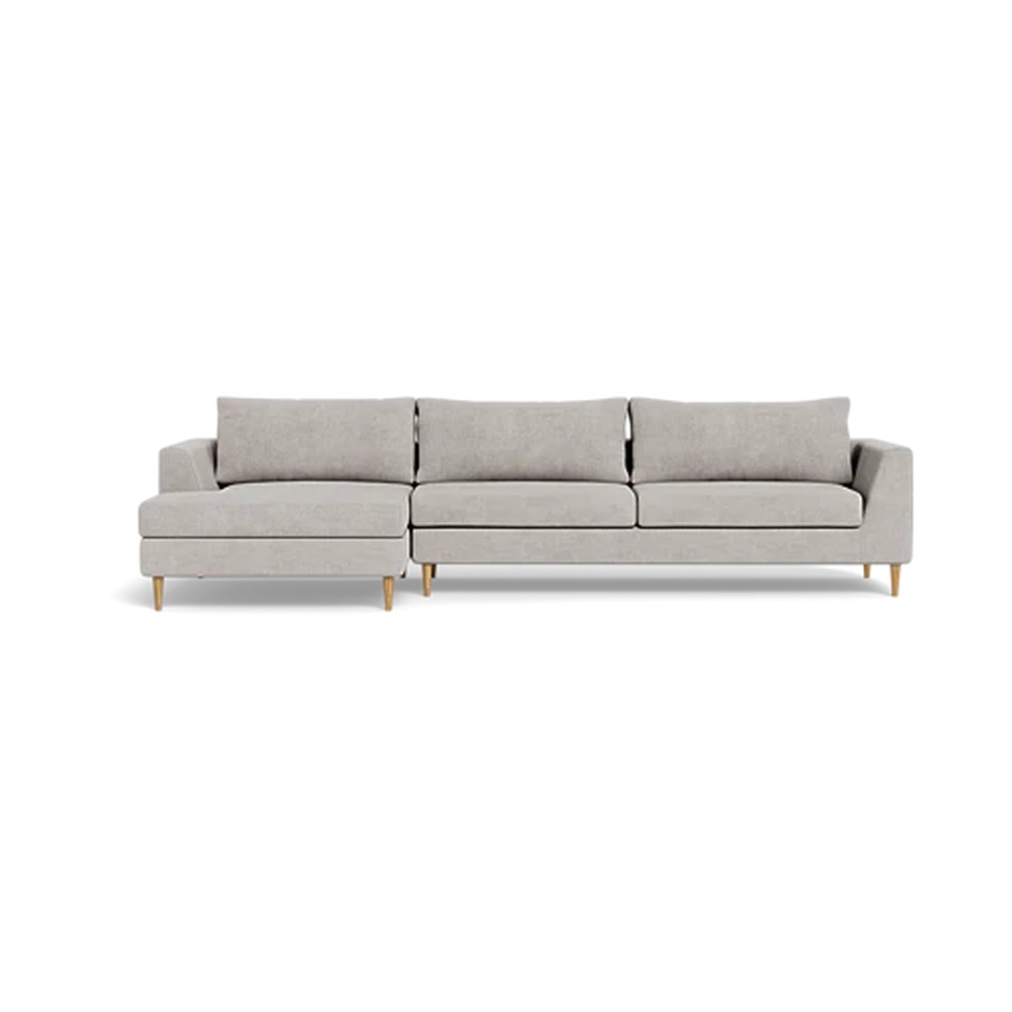 Asher 3-Seater Left Chaise Sofa  Standard Depth  Compact Chaise