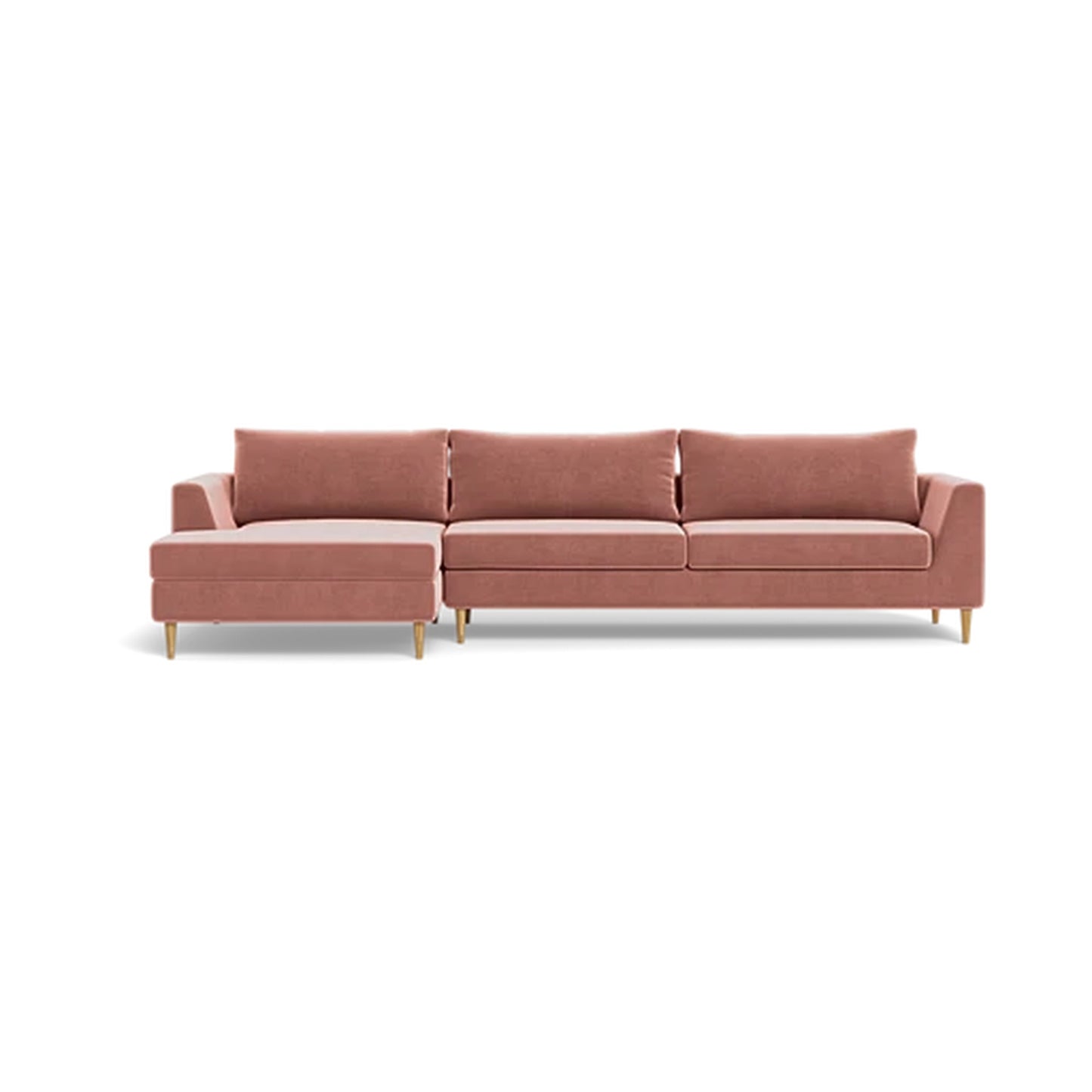 Asher 3-Seater Left Chaise Sofa  Standard Depth  Compact Chaise