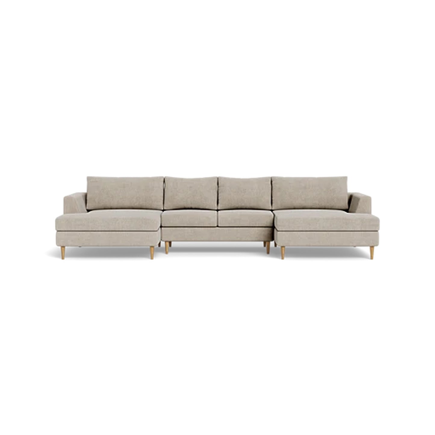 Asher U-Chaise Sectional Sofa  Deep Seat  Dual Extended Chaises  Symmetrical