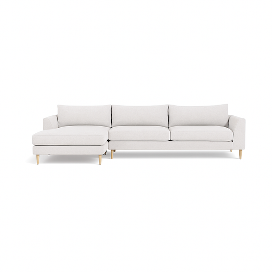 Asher 3-Seater Left Chaise Sofa  Standard Depth  Compact Chaise