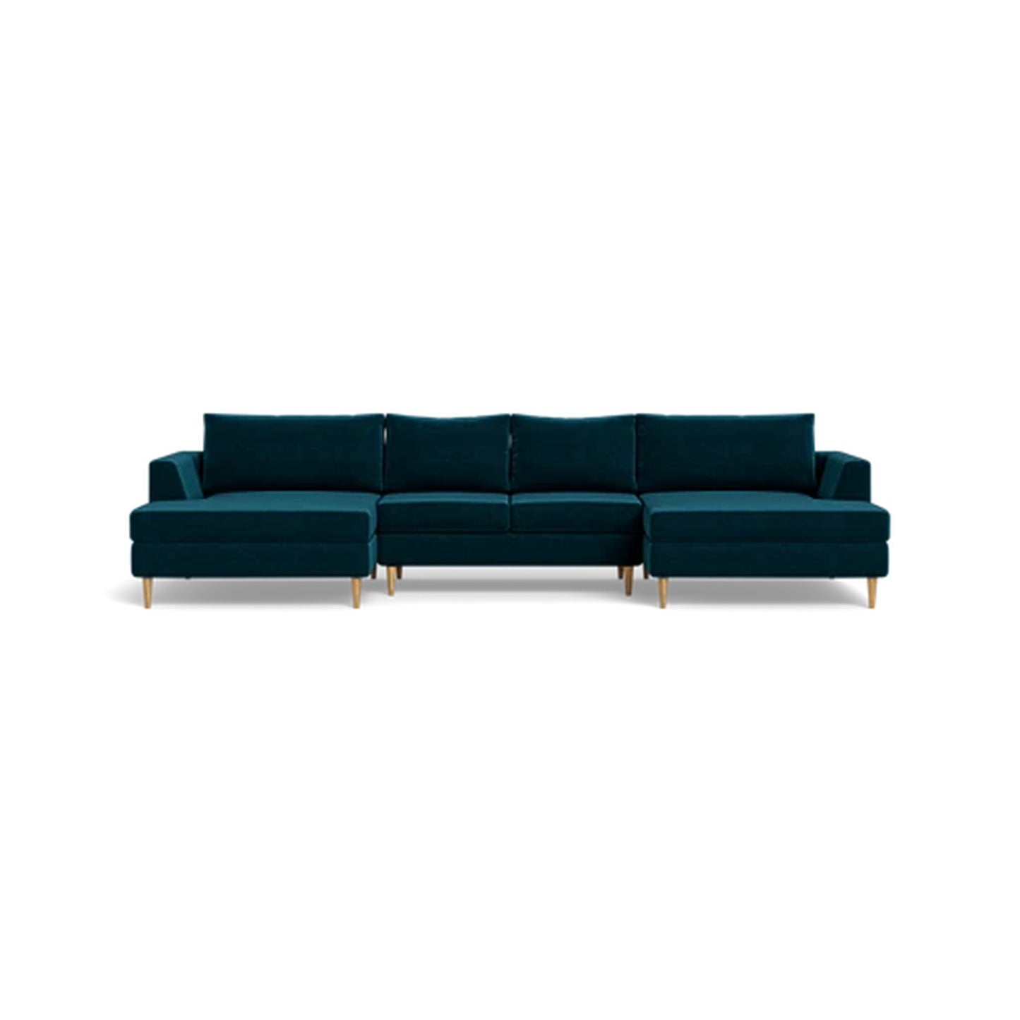 Asher U-Chaise Sectional Sofa  Standard Depth Dual Extended Chaises  Symmetrical
