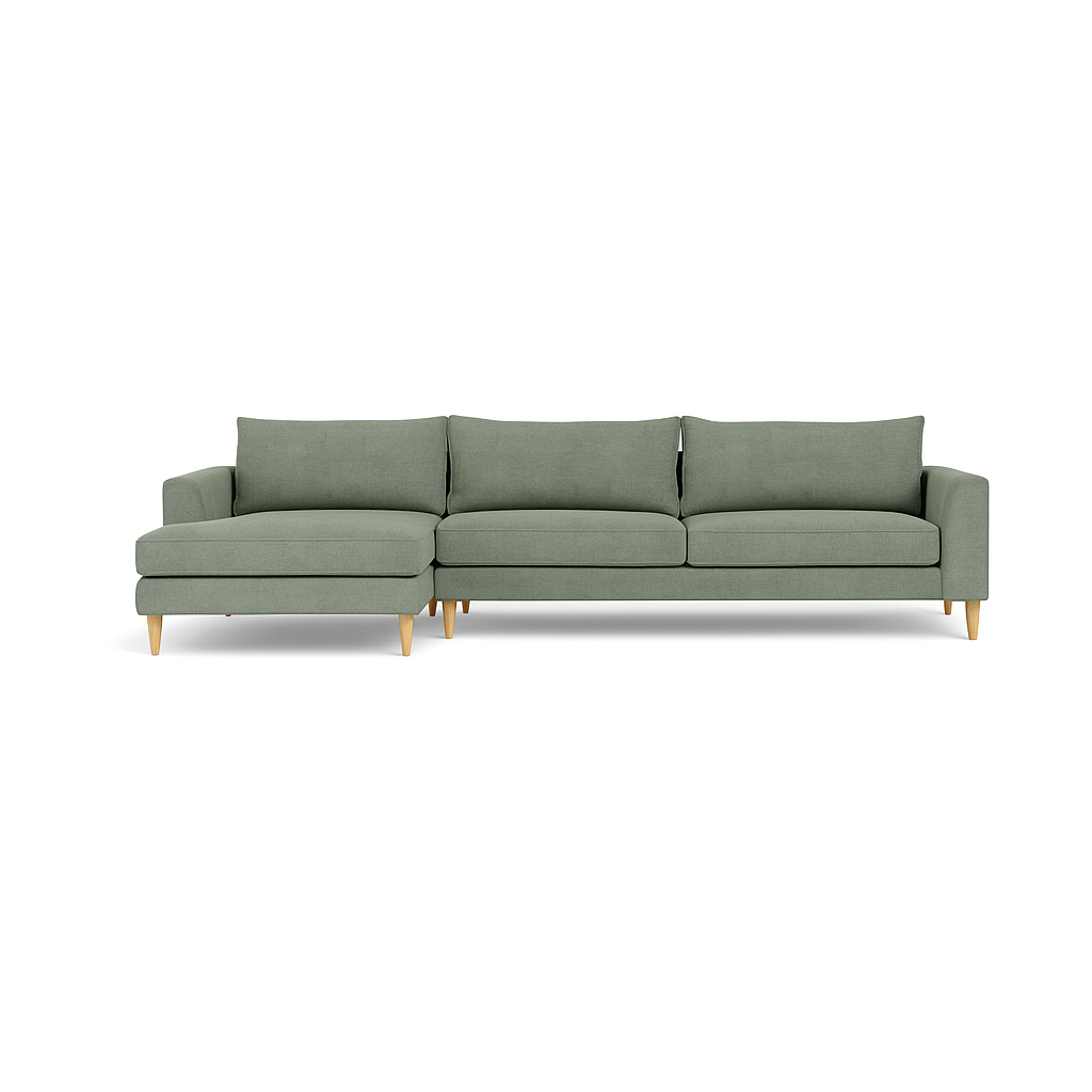 Asher 3-Seater Left Chaise Sofa  Deep Seat  Extended Chaise