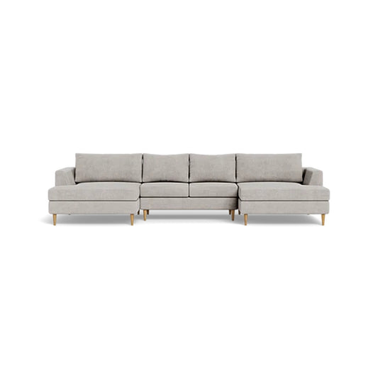 Asher U-Chaise Sectional Sofa  Standard Depth  Mixed Chaises