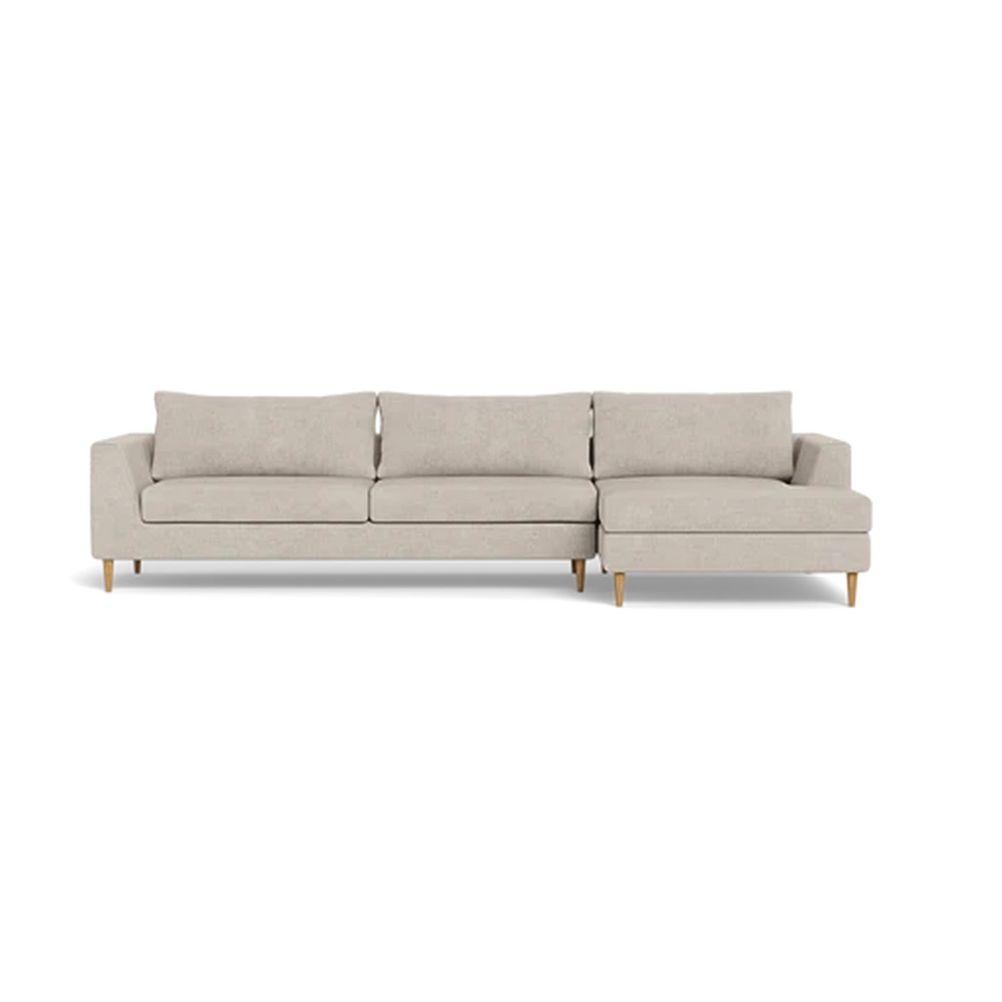 Asher 3-Seater Right Chaise Sofa  Standard Depth  Extended Chaise