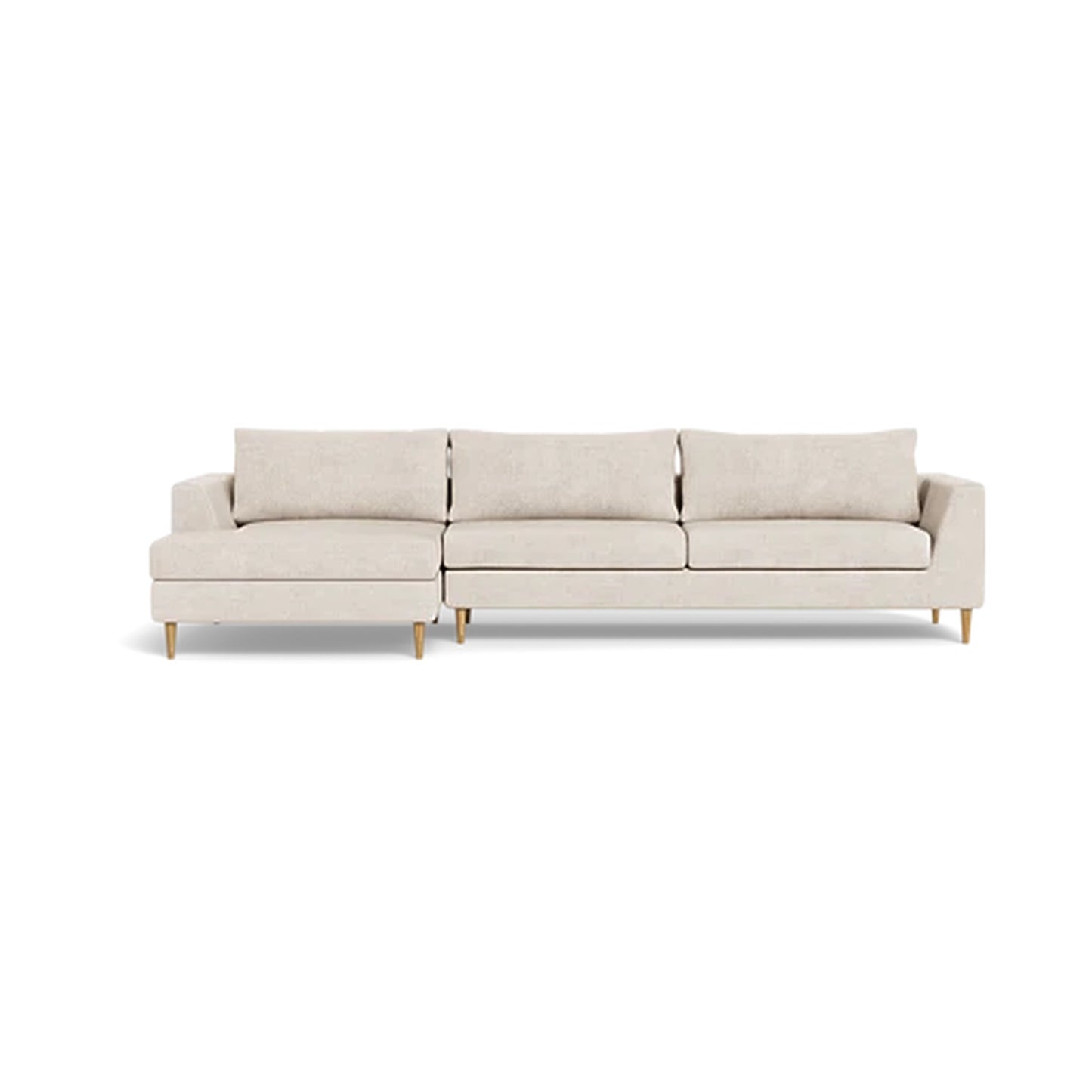 Asher 3-Seater Left Chaise Sofa  Standard Depth  Extended Chaise