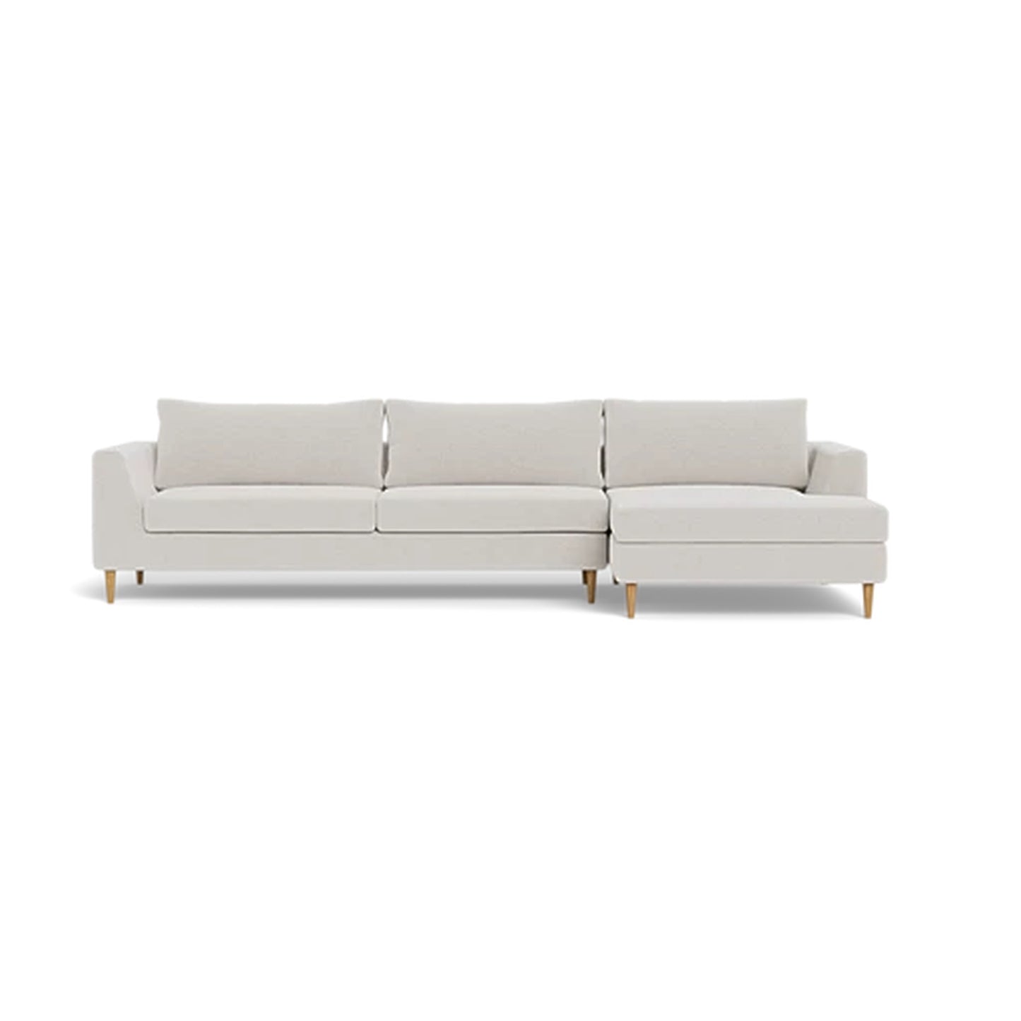 Asher 3-Seater Right Chaise Sofa  Standard Depth  Extended Chaise