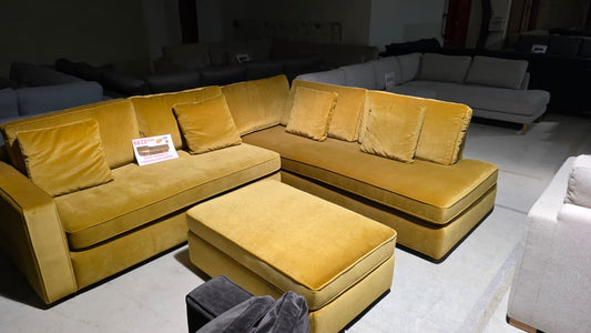 James 3-Seat Right Chaise Sectional + Rectangle Ottoman