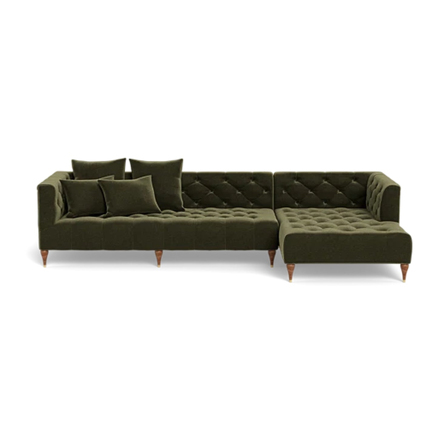 Ms. Chesterfield 3-Seat Right Chaise Sectional Deep Seat Extended Chaise