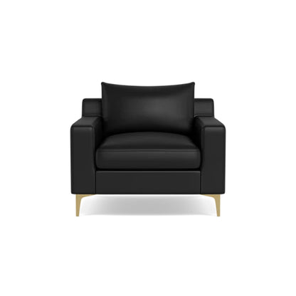 Sloan Leather  Ottoman + Leather Accent Chair Combo