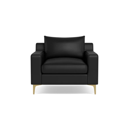 Sloan Leather  Ottoman + Leather Accent Chair Combo