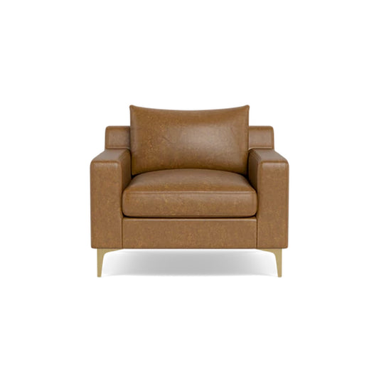 Sloan Leather Ottoman + Leather Accent Chair Combo