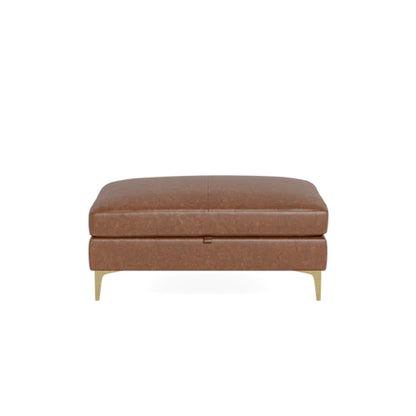 Sloan Leather Storage Ottoman