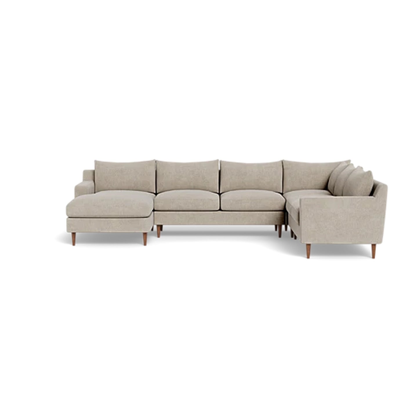 Sloan 5-Seat Corner Sectional Sofa with Left Chaise Deep Seat — Extended Chaise