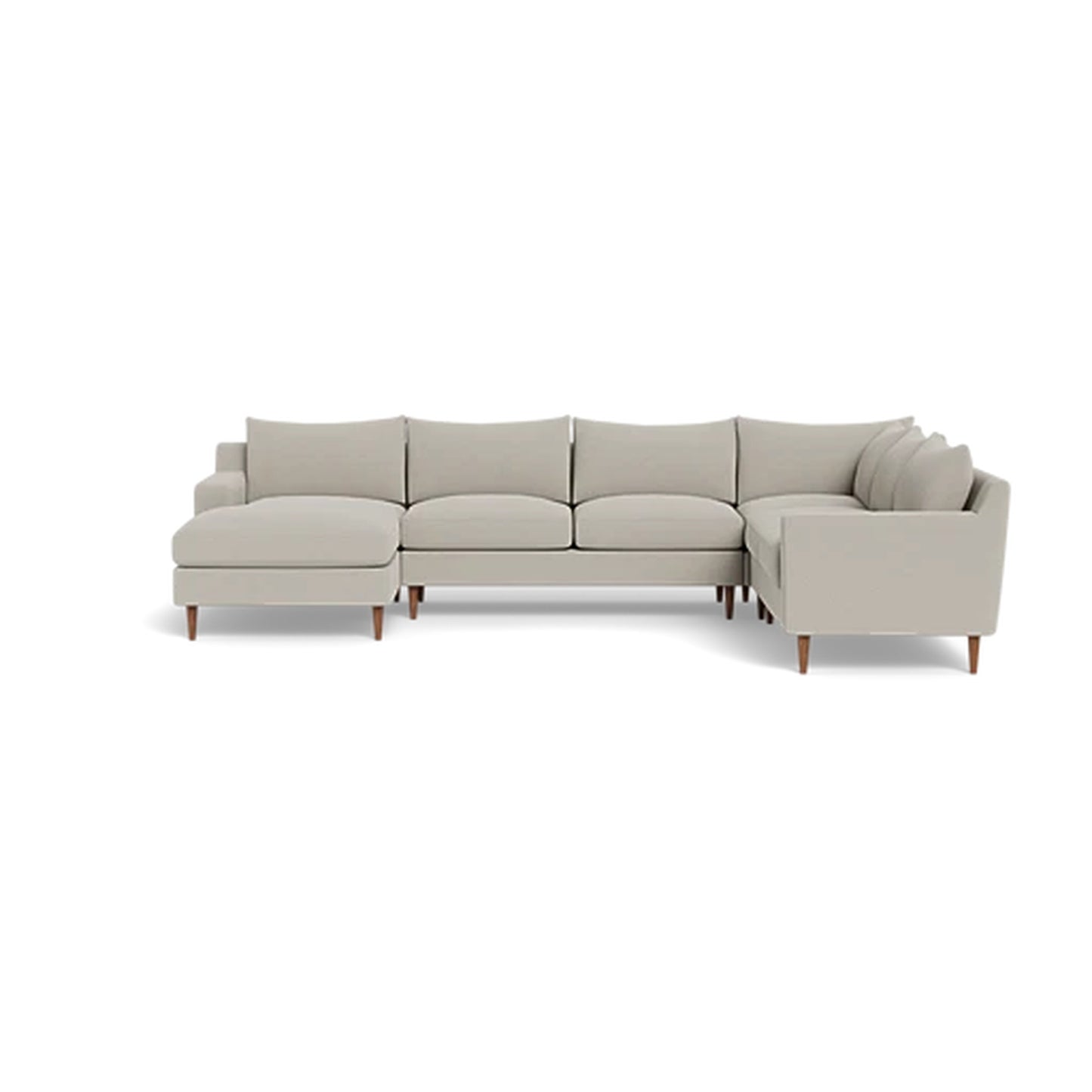 Sloan 5-Seat Corner Sectional Sofa with Left Chaise Deep Seat — Extended Chaise