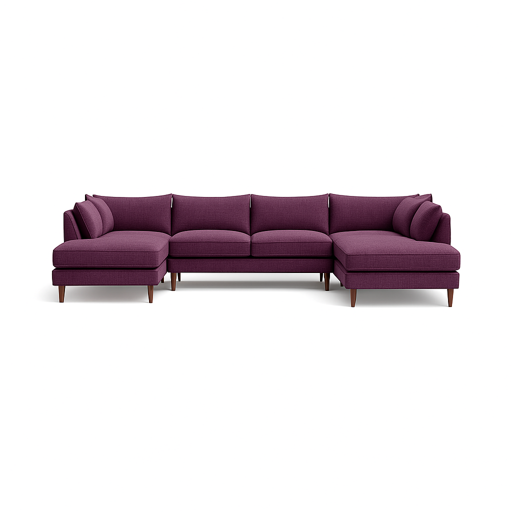 Sloan 4-Seater U-Chaise Sectional Deep Seat Symmetrical Crescent