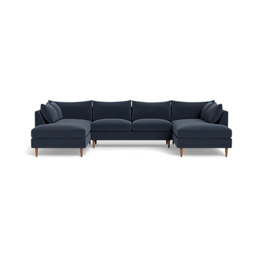 Sloan 4-Seater U-Chaise Sectional Deep Seat Asymmetrical Delta
