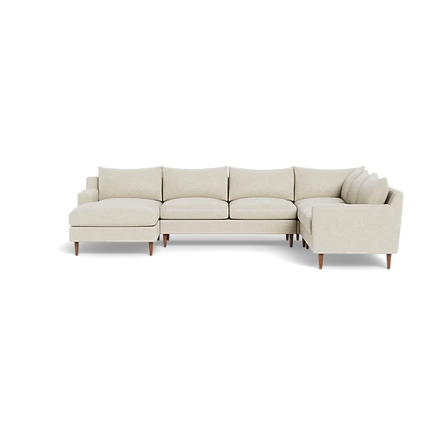 Sloan 5-Seat Corner Sectional Sofa with Left Chaise Deep Seat — Extended Chaise