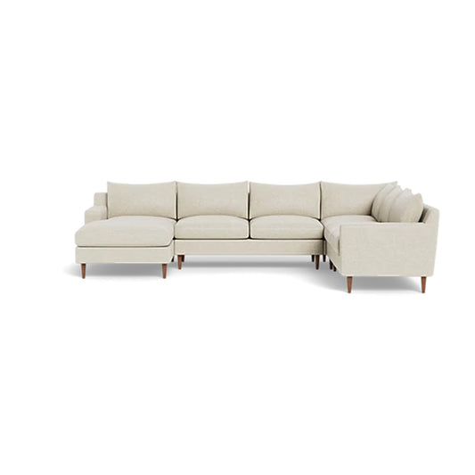 Sloan 5-Seat Corner Sectional Sofa with Left Chaise Deep Seat — Extended Chaise
