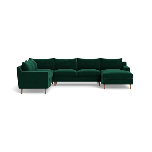 Sloan 5-Seat Corner Sectional Sofa with Right Chaise Deep Seat — Extended Chaise