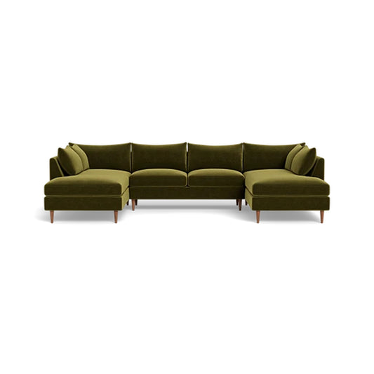 Sloan 4-Seater U-Chaise Sectional Standard Depth Symmetrical Peninsula