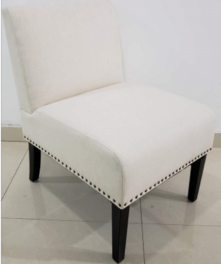 ACCENT CHAIR-WHITE AND YELLOW