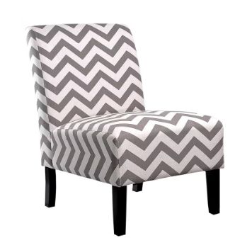 ACCENT CHAIR GREY AND WHITE PATTERN