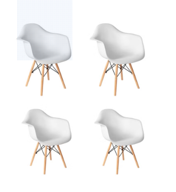 Dinning Chair With Metal Frame -White