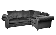 Full Back Left Hand Facing Corner Sofa-Malta-black